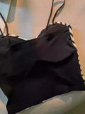 Pbong  Crop Top Fashion Striped Vest For Women's Tunic Sleeveless Sexy Camis Backless Fashion Summer Tanks Y2k Tops Ropa Mujer