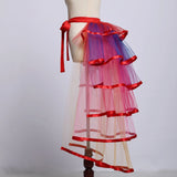 Pbong  Steampunk Tulle Tutu Skirt Women Medieval Gothic Cocktail Club Ruffles Punk Mermaid Overskirt
