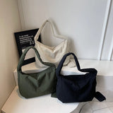 Pbong  Women's Bag Casual Canvas Shoulder Satchels Crossbody Fashion Korean Students Side Book Bag for Women Large Girls Handbags  black bag tote bag