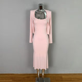Tight Slip Dress And Cardigan Two Piece Set Cotton Blend O-neck Slim Long Dress + Jacket Women Suit Spring Summer Dress Of Suit