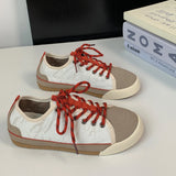 Pbong  Women Sneakers Flat Anti-slip Training Shoes Women Spring and Autumn Round-headed Fashionable Sneakers 