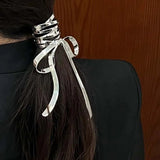 Women Alloy Hairpin Hair Crab Ladies Ponytail Punk Hair Clips Hair Claw Sliver Bow Styling Tools Fashion Hair Accessories Gift
