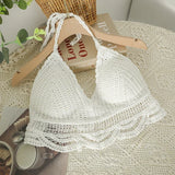 Woman Sexy Top Crochet Tank Tops Women Corset Femme Tanks Crop Camisole Japanese Fashion Knit Camis Built In Bra Dropshipping