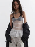 Y2k See Through Tank Tops Women Korean Fashion Fairycore Crop Tops Female Harajuku Aesthetic Sexy Kpop Clothes Summer