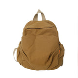 Pbong  100% Cotton Small Backpacks Solid Black Leisure Or Travel Bags Soft Canvas Packages For Women High Quality Cloth Shoulder Bags