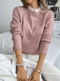 New lace round neck pullover long sleeved autumn and winter knitted sweater