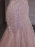 Pbong  Ele Pink Evening Gown Women's Fi Tail Wedding Dr Host Adult Ceremony High-End Luxury Cusizable Long Dr