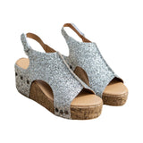 Pbong  Cross-Border Women's Flat Roman Sandals Sequin Fishmouth Bright Slippers Thick Heel Large Size Comfortable Summer Sandals