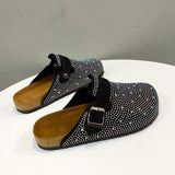 Pbong  Crystal Chunky Outdoors Slippers Shoes Summer Clogs Woman House Slippers Pantofle Luxury Slides Med Beach Designer Flip Flops
