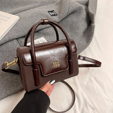 Fashion Mini Satchel Shoulder Bag with Vintage Top Handle Bag Detachable Crossbody Strap Casual Tote Bag Daily Handbag Purse