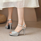 Pbong  Platform Sandals Women New High Heels Women Wedding Shoes Fashion Peep Toe Sandalias De Mujer