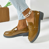Women's Flat Shoes British Style Jk Little Leather Shoes Summer Womens Loafers New French Round Toe Office Lady Shoes women