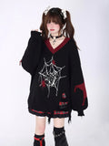 Gothic Y2k Sweater Women Harajuku Vintage Punk Long Sleeve Knitted Pullover Grunge Fashion Streetwear Oversize Sweaters