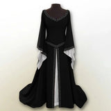 Pbong  Christmas Theme Embroidered Slim Fit Long Sleeve round Neck Dress Knee Length Women's Dress Full Sleeve Regular Type Empire Wais