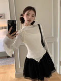 Two Pieces Long-sleeved T-shirt Women Base Tops Design Early Spring New Y2k Tees Korean Fashion Ropa De Mujer