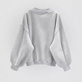 Autumn Pullovers 2025 Women's Korean Simple Long Sleeve V-Neck Loose Fit Daily Basic Pullovers