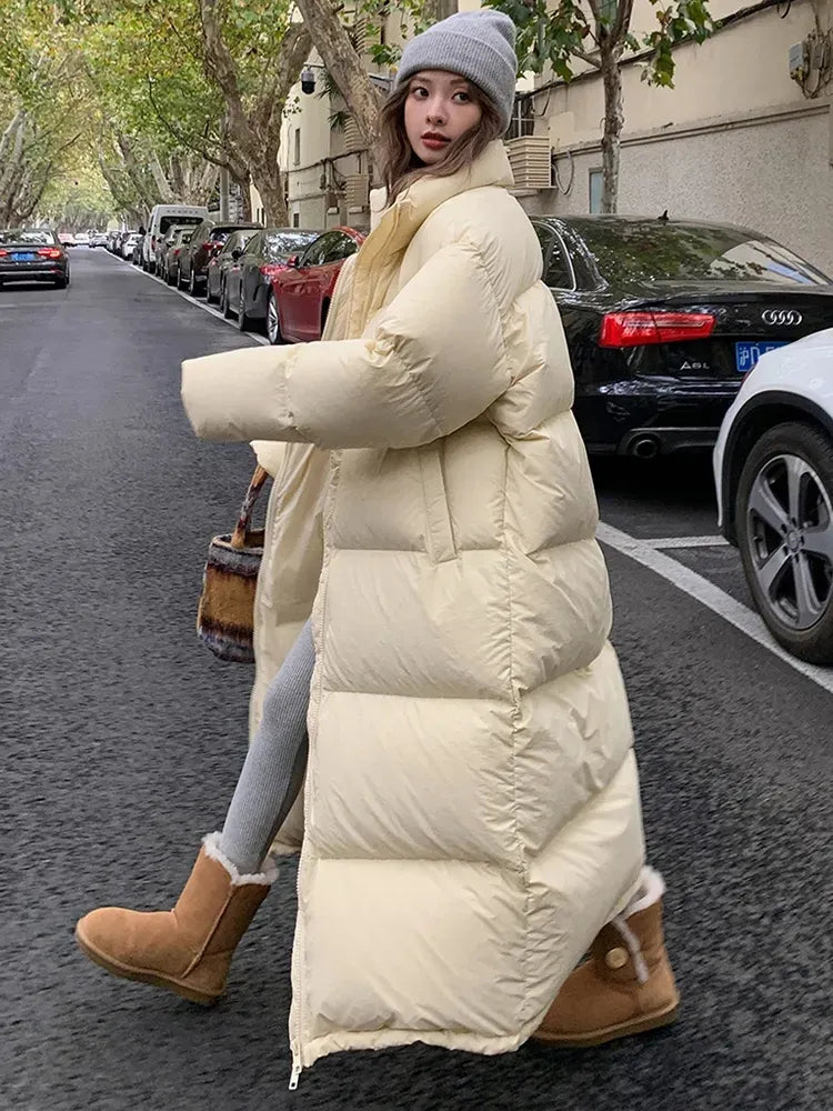 Winter Down Jacket Oversized Women's Long Parka  Korean Cotton Padded Jacket Warm Puffer Coat Female Windproof Snow Outwear