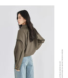 Streetwear Y2K Cargo Jacket Women Vintage Casual Long Sleeve Fall Short Coat Harajuku American Retro Pockets Bf Outwear Top