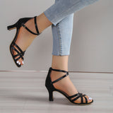 Plus Size 43 High Heel Gladiator Sandal Women Ankle Cross Strap Summer Sandals Woman Open Toe Sandalias De Mujer Verano