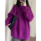 Women's Cable Knit Sweater Pullover Long Sleeve Mock Neck Jumper Top Loose-fit Slouchy Cozy Knitwear Autumn Winter Casual Outfit