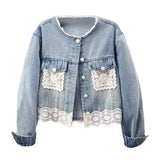 Women's Denim Jacket 2025 Spring Autumn Korean Version High-grade Lady Outerwear Round Neck Long-sleeve Ladies Short Cowboy Coat