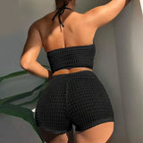 Sexy High Waist Bikini Women High Neck Swimwear Female Swimsuit Solid Bathers Swimming Bathing Swim Suit Summer Beachwear