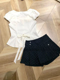 Y2k Harajuku Vintage Sweet 2 Piece Skirt Sets 2000s Peter Pan Collar Tops + Polka Dot Mini Skirts Japan Summer Women Suits Chic
