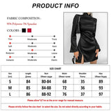 Flare Long Sleeve Black Backless Dress Women Club Slit Dress Spring Stand Collar Evening Mini Slim Dress Ladies