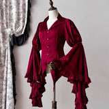 Japanese Vintage Elegant Lolita Shirt Women Victorian Gothic Flare Sleeve Blouses Female Y2k Aesthetic Casual Retro Tops Blusas