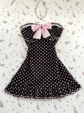 Pbong  Women's Casual Vacation Elegant Outfit Daily Versatile Fashion Outing Pink Bow Decor Mesh Polka Dot Print Tube Top Mini