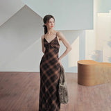 Elegant Retro Casual Maxi Dresses Summer Stripe Bow Halter Dress Straight Slender Dress High Street Party Women's Wear