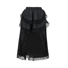 Vintage Palace Skirt Women Gothic Elegant Lace Patchwork High Waist Skirt Emo Alternative Grunge Party Skirt