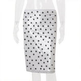 Polk Dot Printed Elegant Low Waist Straight Midi Skirt Y2K Summer Fashion Holiday French New All-Match Women Vestidos
