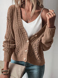 Loose Knitted Long-Sleeved Cardigan Sweater Autumn Winter New Arrival Comfortable Soft Women's Open Front Knitwear
