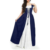 Pbong  Women Medieval Gothic Lolita Dress S-3XL, Off Shoulder Short Sleeve Cinched Waist Maxi Dress, Retro Court Cosplay Party Outfit