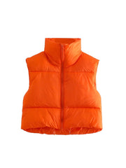 Casual Woman Black Loose Short Vest Female Fashion Oversized  Solid Color Tank Ladies Basic Warm Sleeveless Jacket