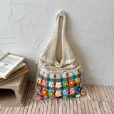 Women Knitted Hobo Tote Bag Big Knit Shoulder Bags Large Capacity Daily Shopping Travel Handbags and Purses Summer New