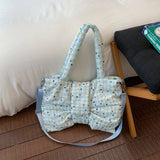 Women's Large Capacity Polka Dot Bow Tote Bag Sweet Cute Daily Crossbody Shoulder Bag New Trend Fashion Handbags and Purses
