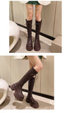 Boots Round Toe Sexy Thigh High Heels High Sexy Boots-Women Shoes Zipper Winter Footwear Mid Calf Med Over-the-Knee Lolita