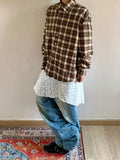 Pbong  Bandage Irregular Lace Skirts Vintage Women Streetwear Hollow Out Trendy Fairy Faldas Harajuku Grunge Casual Skirt Y2k Aesthetic