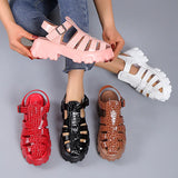 Pbong  Luxury New Thick Sole Sandals Women Wrap Toe Hollow Outs Roman Sandalias Women Casual Beach Shoes Summer Platform Sandals Woman