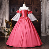 New Middle Ages Rose Red Performance Dress Princess Dance Palace Dress Music Show Drama Cosplay Dress