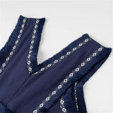 Summer New Product: Casual Women's Fashion V-neck Sleeveless Waist Collection with Tassel Decoration Dress