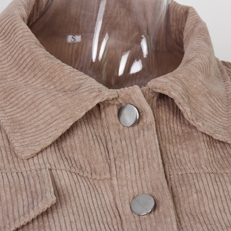 Jackets for Women Lantern Sleeve Cropped Bomber Jacket Overcoat Outwear Fashion Spring Vintage Corduroy Autumn Winter Coat