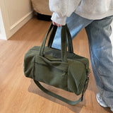 High Quality Travel Bag Corduroy Shoulder Crossbody Duffle Bag for Women Ladies Tote Luggage Bag Large Designer Handbags