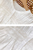 Elegant Pretty  Blouses Shirts Women Tops Floral Whole Piece Embroidery Long Sleeve O Neck Boho 100% Cotton Blouse Shirt Autumn