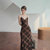 Elegant Retro Casual Maxi Dresses Summer Stripe Bow Halter Dress Straight Slender Dress High Street Party Women's Wear
