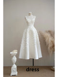 White Strapless Satin Wedding Dress New Style Engagement Ceremony Short Skirt No Sleeve Bridal Gown Elegant Simple Design