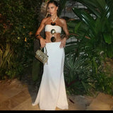 Vacation Beach Sexy Long Dress 2025 New Large Button Slim Fashion Summer Women Dress Hollow Out Streetwear Party Vestidos
