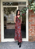 Designer Insect Floral Cowls Sleeveless Long Dress For Women 2024 Summer A Line Bodycon Midi Dress New Collection